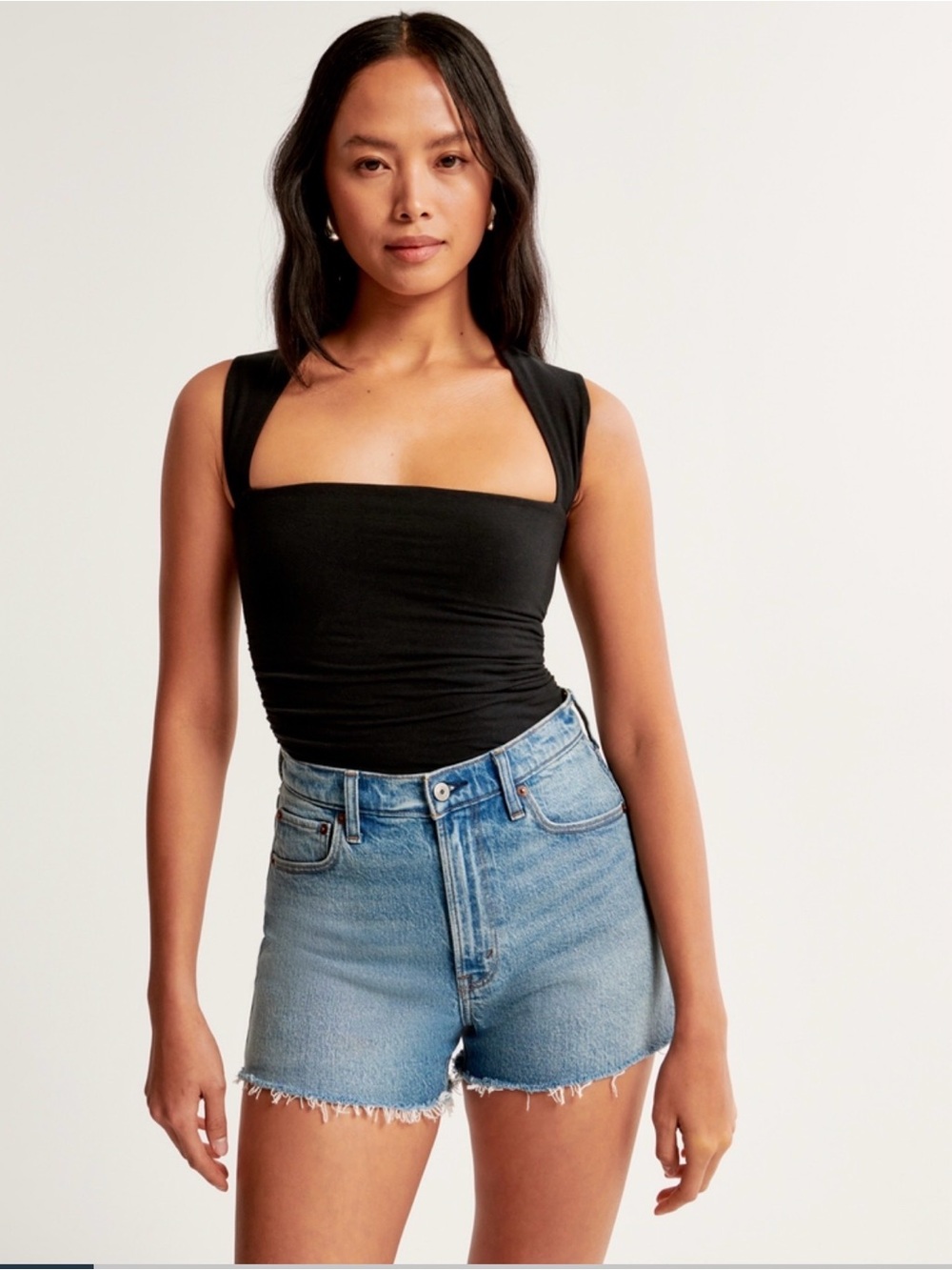 Abercrombie & Fitch Black Square-Neck Tank
